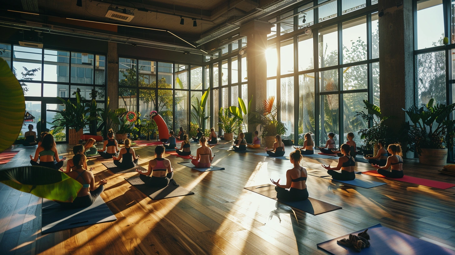 Practică de yoga în studio Mubodu Vie